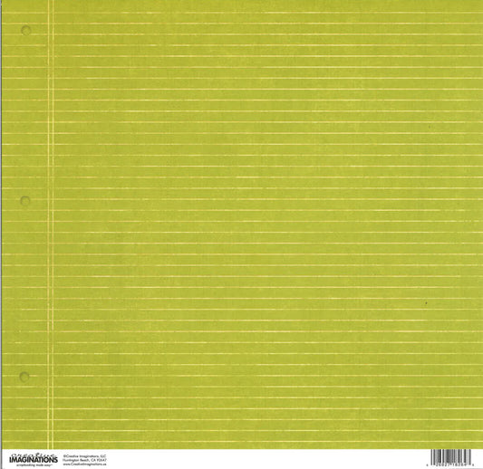 Scrapbook Paper: Sheet Green Line