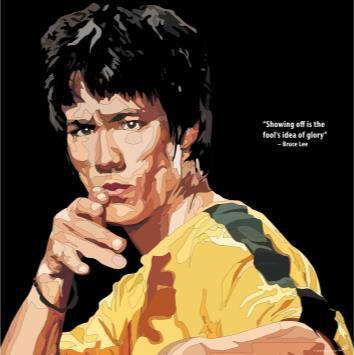 Bruce Lee: Black Medium Pop Art (20'X20')