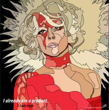 Lady Gaga:Black Pop Art (10'X10')