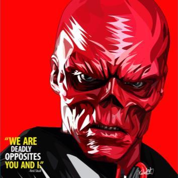Red Skull Pop Art 10X10