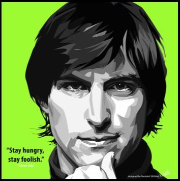 Pop Art: Steve Jobs - Green (26 Cm X 26 Cm)