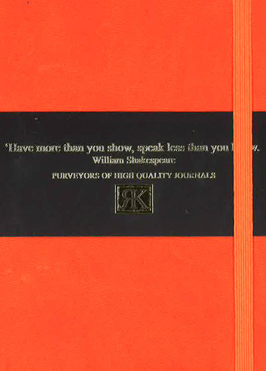 Pocket Pu Journal With Black & Gold Foil Bellyband (Orange)