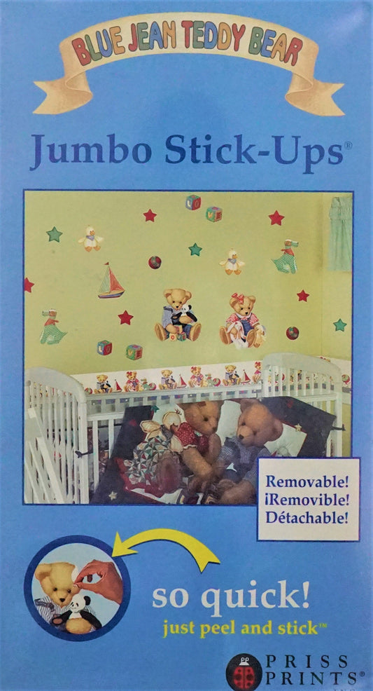 Blue Jean Teddy Bear Jumbo Stick-Ups