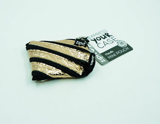 Zipit Metallic Mini Pouch Bronze