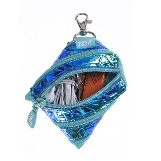 Zipit Metallic Mini Pouch Green