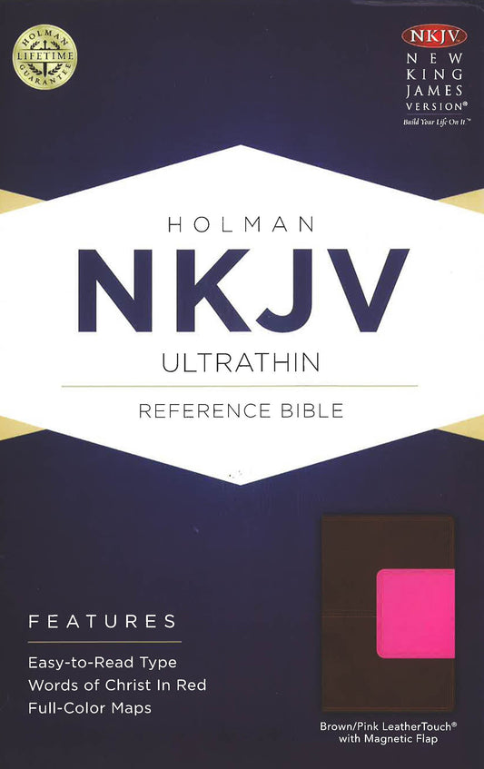 Nkjv Ultrathin Reference Bible, Brown/Pink