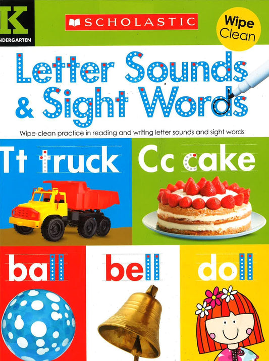 Letter Sounds & Sight Words Wipe Clean Workbook (Kindergarten)