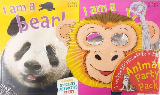 Animal Party Pack - 8 Books, Stickers and Free Masks
