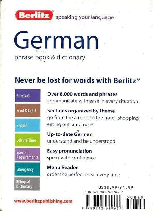 Berlitz Phrase Book & Dictionary German (Berlitz Phrasebooks)