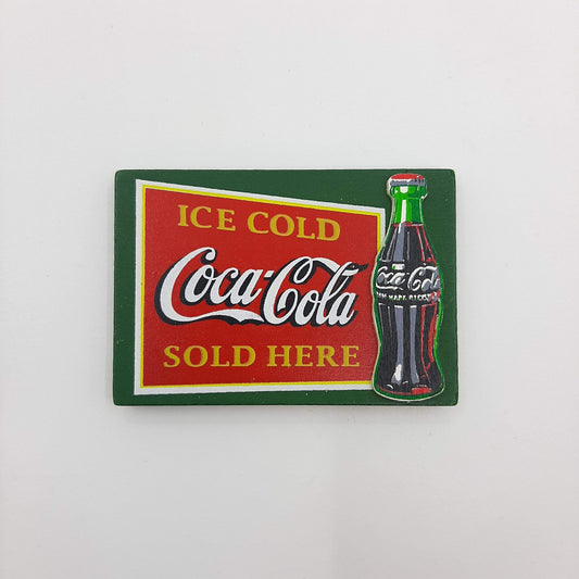 COCA - COLA WOOD ICE COLD SOLD HERE MAGNET