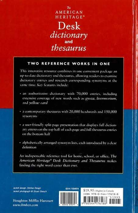Desk Dictionary And Thesaurus