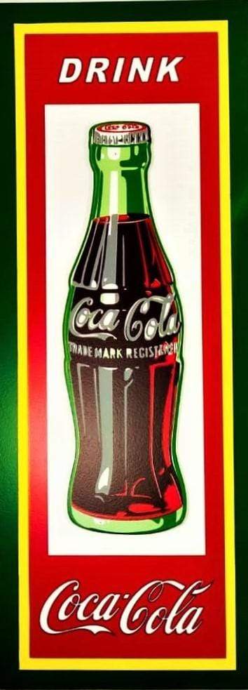 Drink Coca Cola Bottle Wood Wall Sign