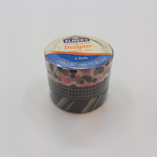 ELMER'S DESIGNER TAPE (BLACK PATTERNS) - 3PCS
