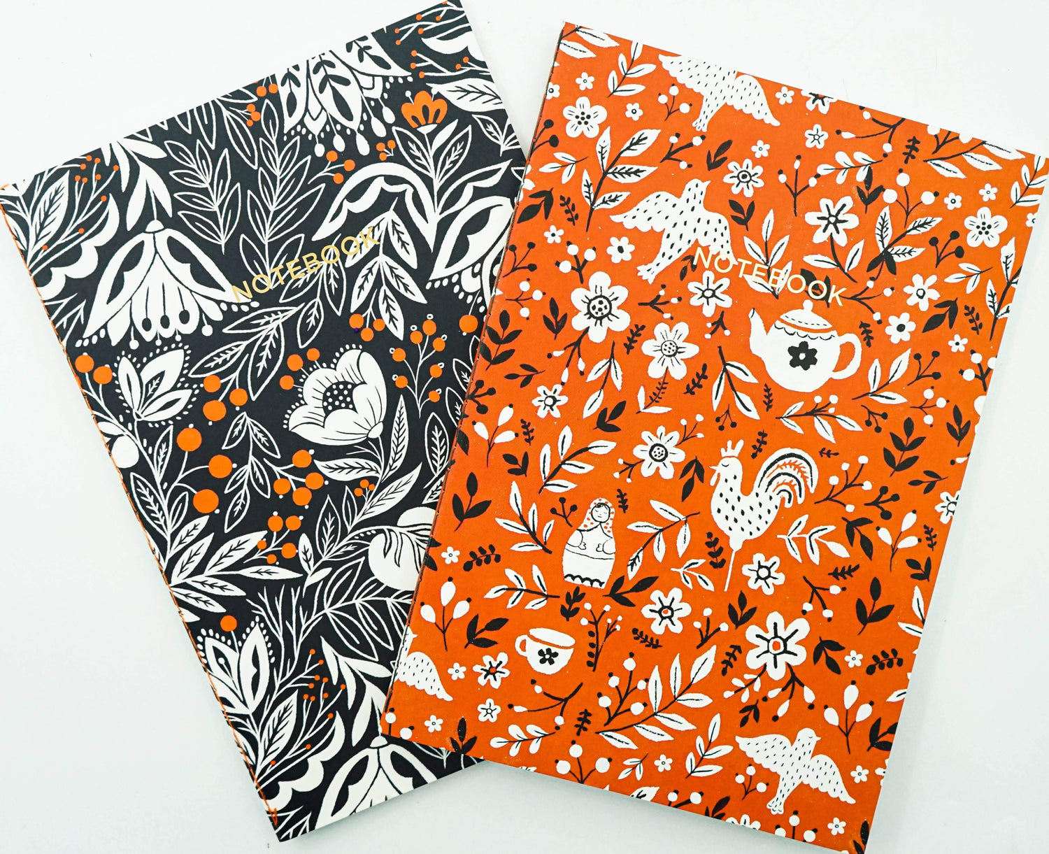 FOLK ART SET OF 2 NOTEBOOKS
