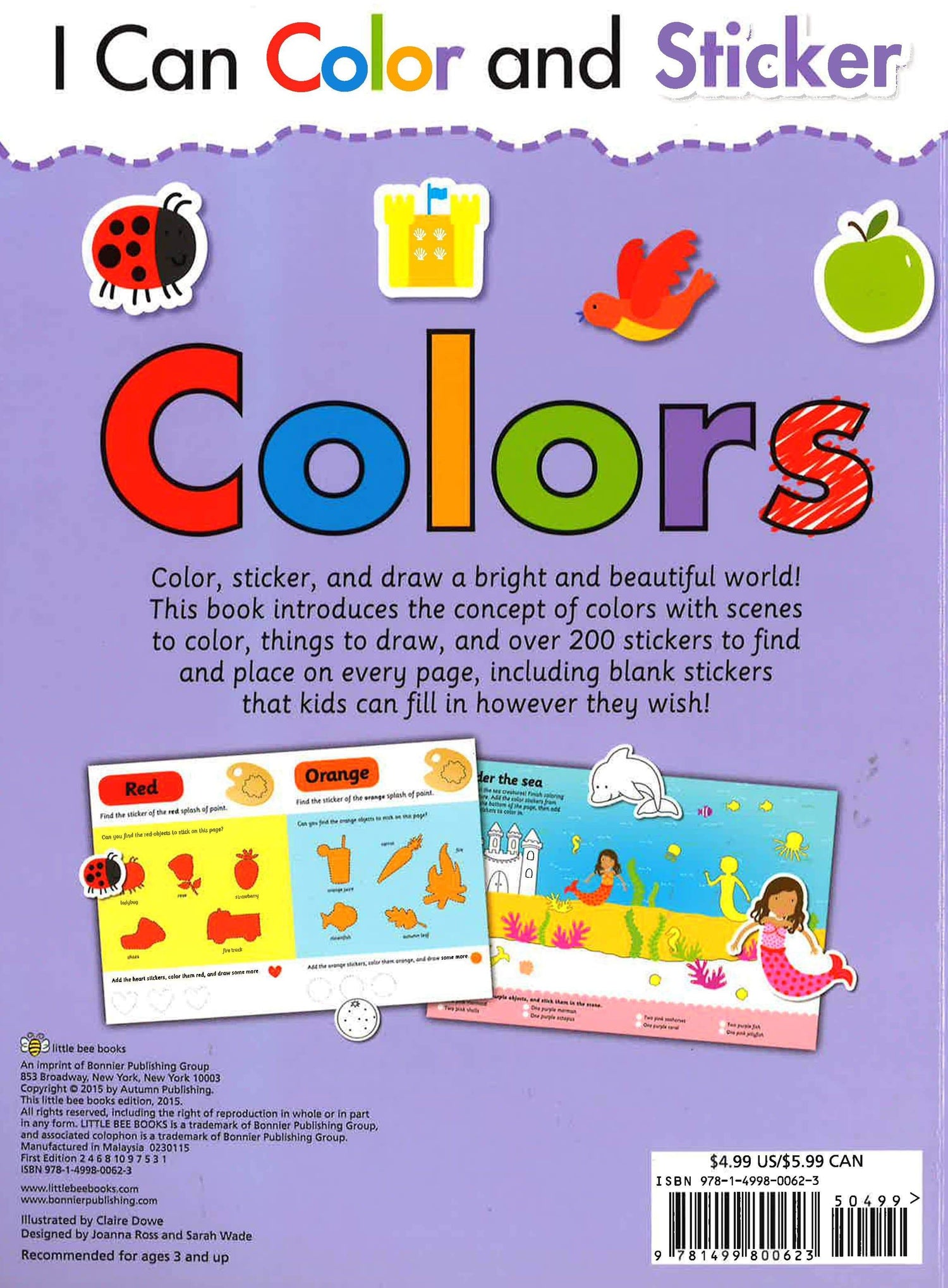 I Can Color And Sticker: Colors