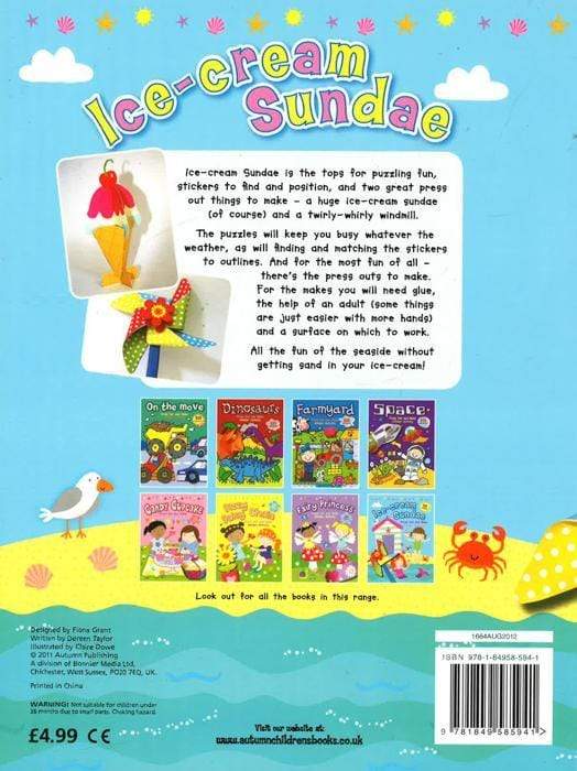 Ice-Cream Sundae Press Out And Make Sticker Activity