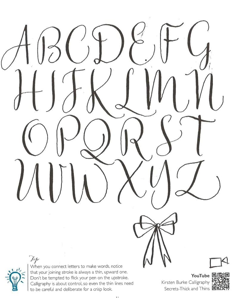 Kirsten Burke's Secrets Of Modern Calligraphy Practice Pad