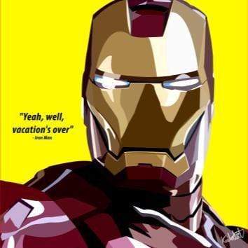 Pop Art: Im_ Iron Man: Yellow - Yeah, Well, Vacation's (26 CM x 26 CM)