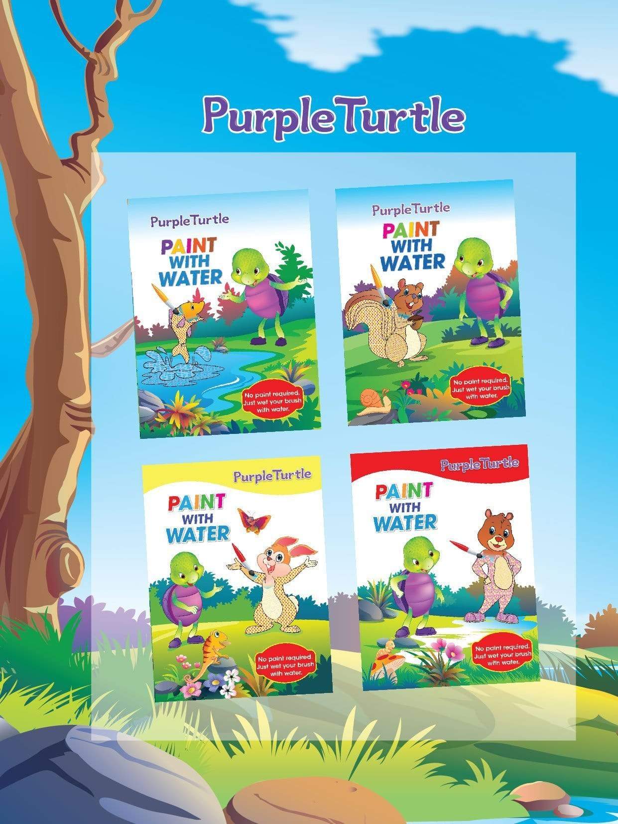 Purple Turtle:  PAINT WITH WATER (PACK)
