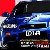 R34 GTR IF ONE DAY YOU HEAR THUNDER POP ART (10X10)