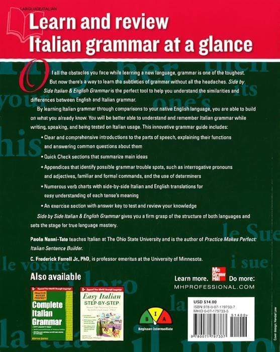Side By Side Italian & English Grammar