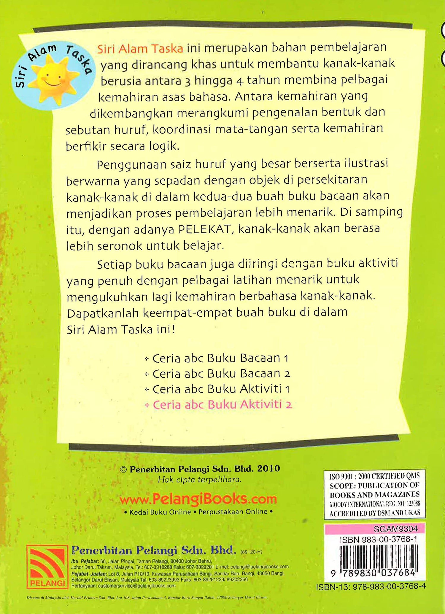 Siri Alam Taska - Ceria abc Buku Aktiviti 2