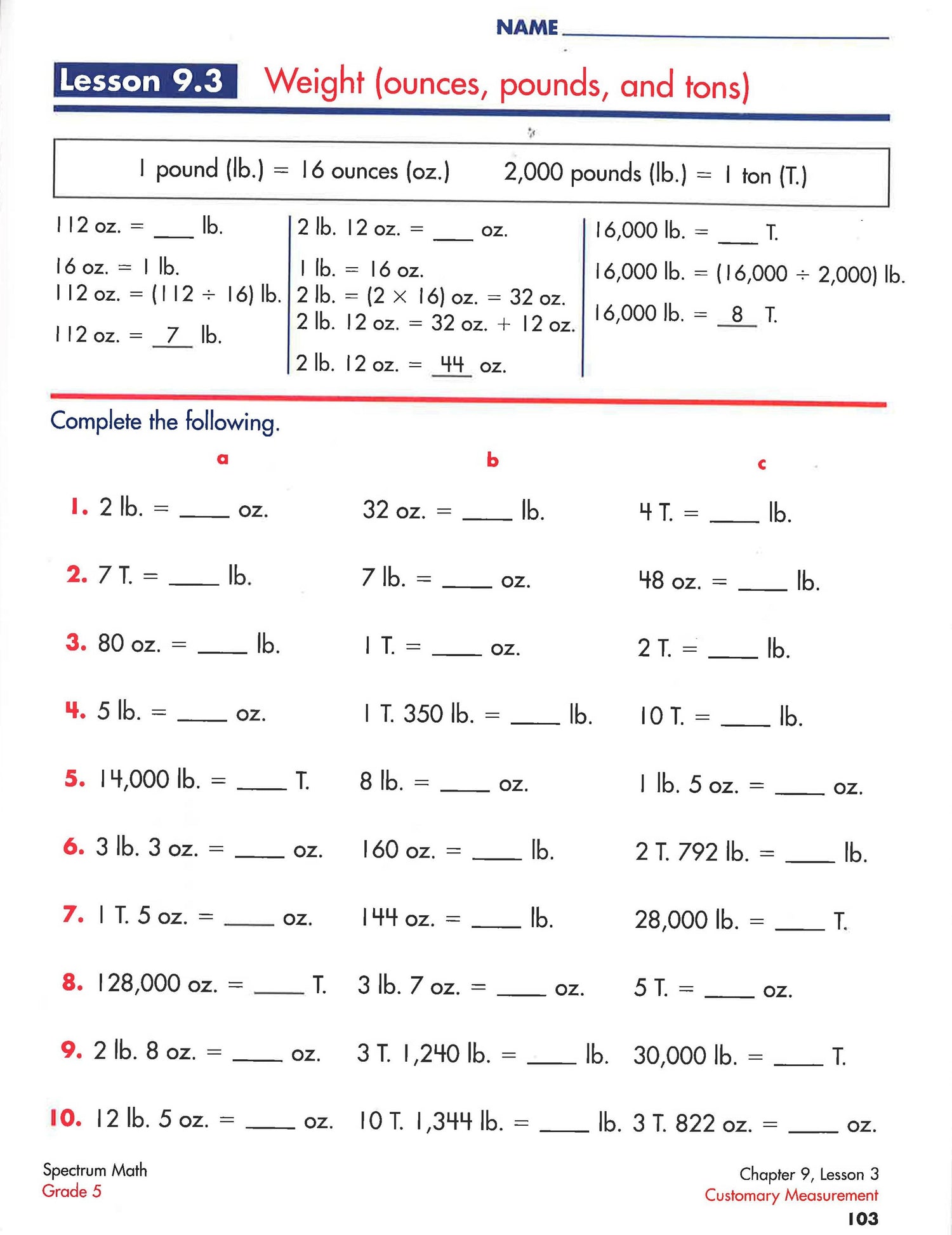 Spectrum Math Grade 5